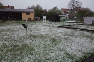 Die Wetterstation Külbingen am Morgen des 26. April 2016. Foto: Jürgen Grauf