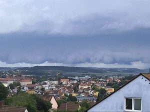 die Unwetterlinie über Ansbach am 18.08.2017, © Foto: Alexander Stingl